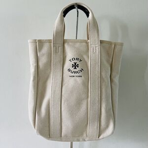 TORY BURCH Mercer Natural Canvas Medium Tote Bag